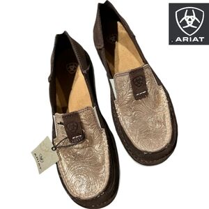 ARIAT Cruisers - Aztec Suede/Metallic Copper Floral Women's Size 8 New with Tags